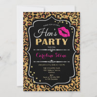 Hens Party - Leopard Print Black Pink Gold