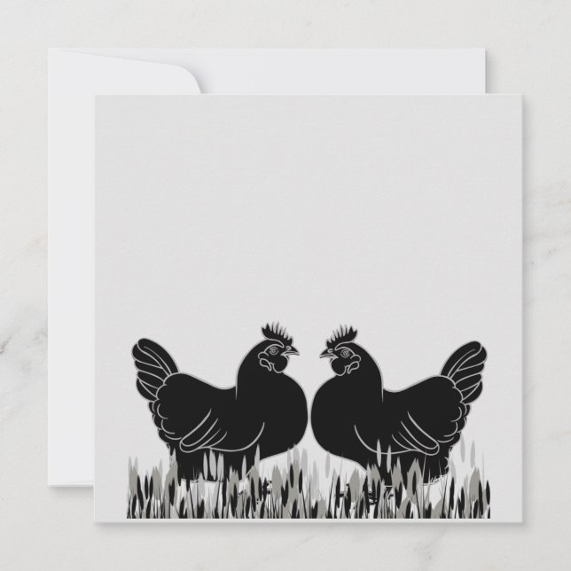 Hens~Silhouette Postcard (Front)