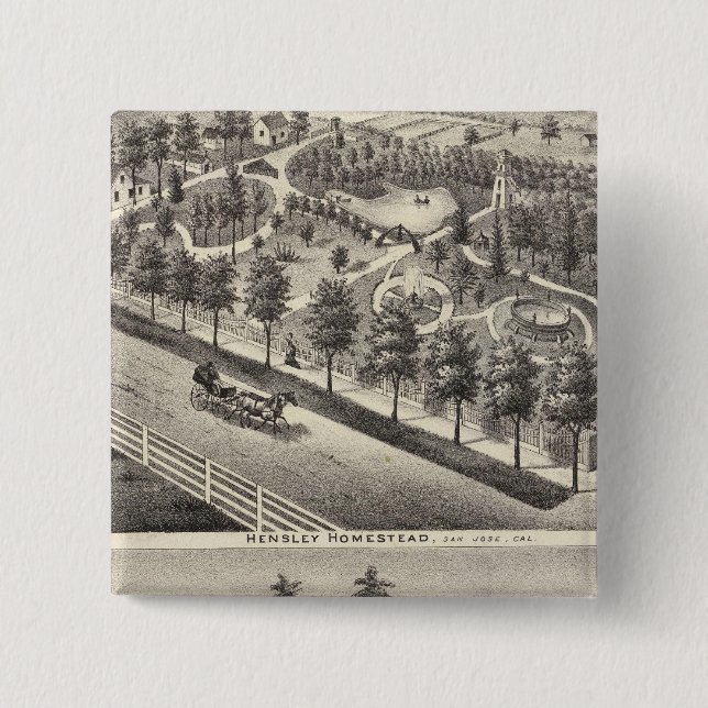 Hensley, Beans residences 15 Cm Square Badge (Front)