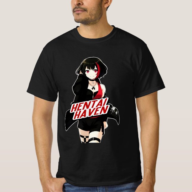 "  Hentaihaven Anime Girl Unisex" T-Shirt (Front)