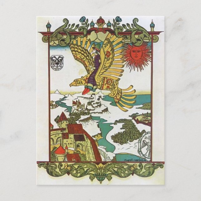 Heorhiy Narbut- Illustration to 'Wooden Eagle' Postcard (Front)