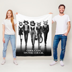 Hep Cat Runway Models Walking the Catwalk Fleece Blanket