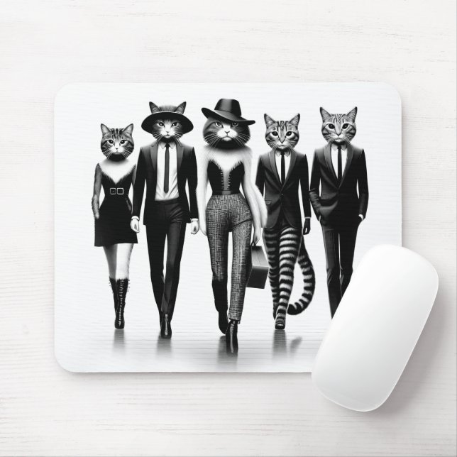 Hep Cat Runway Models Walking the Catwalk Mouse Pad (With Mouse)