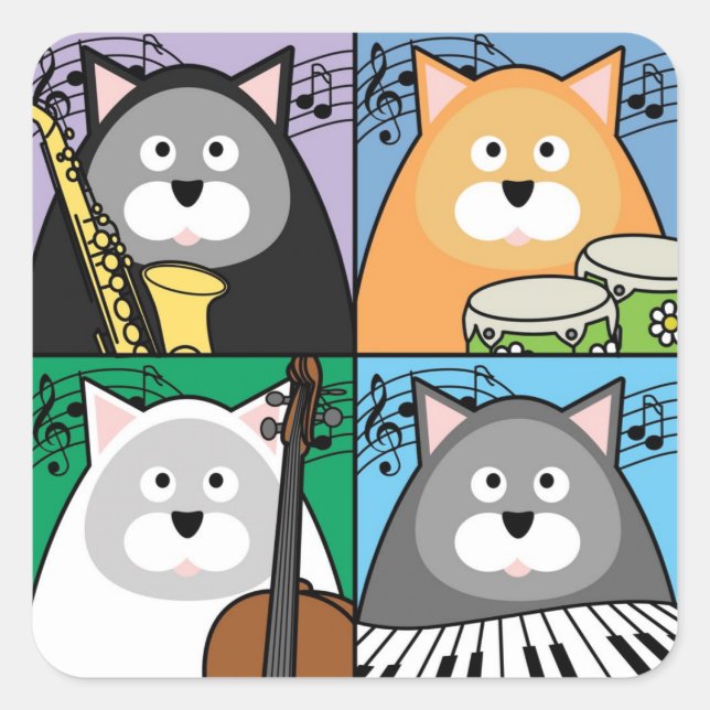 Hep Cat Square Stickers (Front)