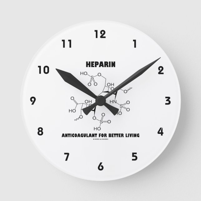 Heparin Anticoagulant For Better Living (Molecule) Round Clock (Front)