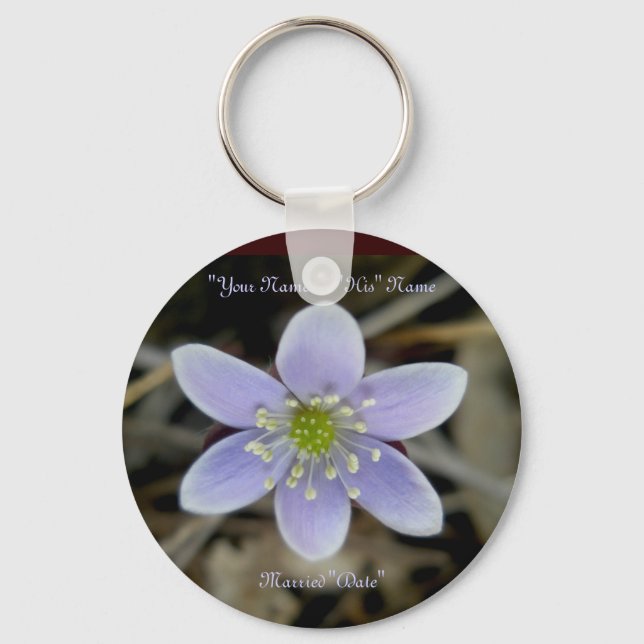 Hepatica Wedding Rememberance Keychain (Front)