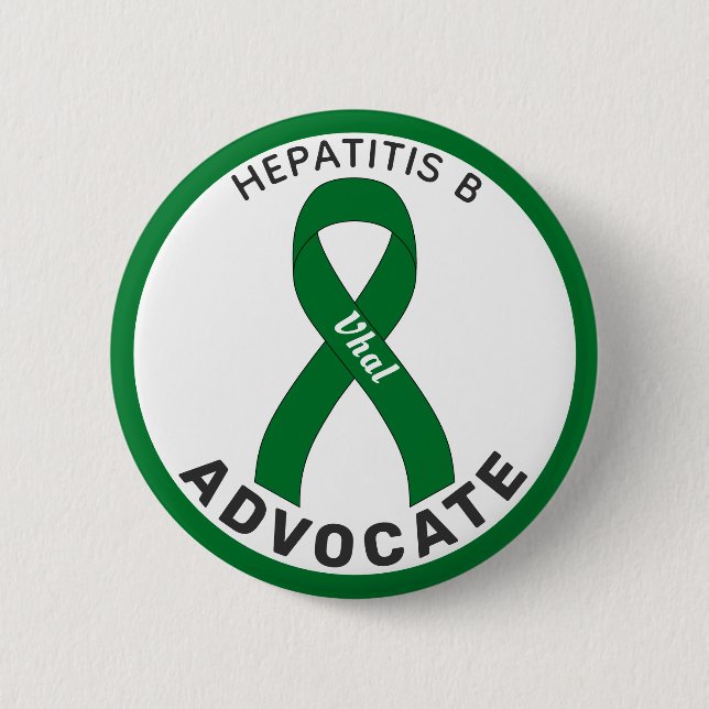 Hepatitis B Advocate Ribbon White Button (Front)