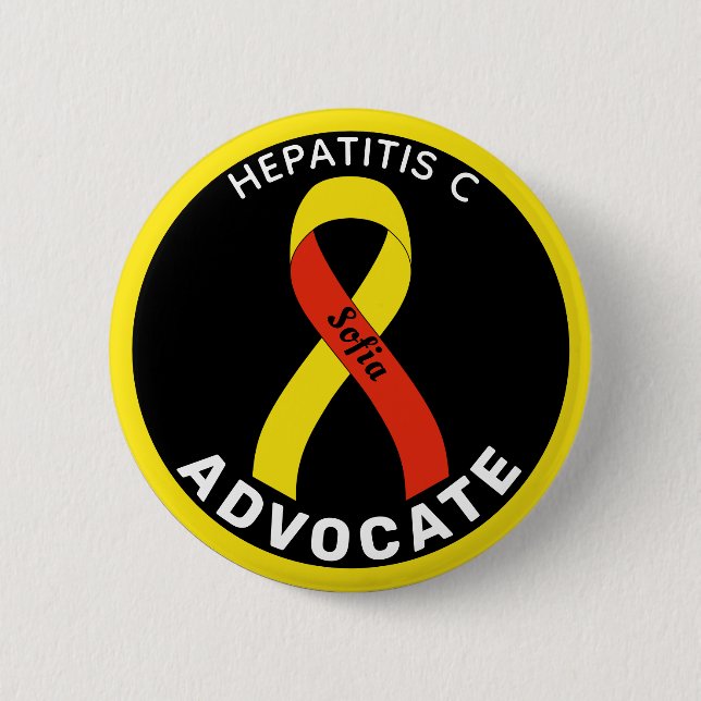 Hepatitis C Advocate Ribbon Black Button (Front)