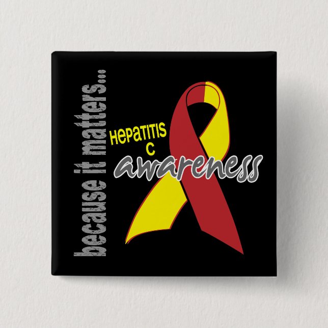 Hepatitis C Awareness 15 Cm Square Badge (Front)