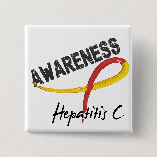 Hepatitis C Awareness 3 15 Cm Square Badge (Front)