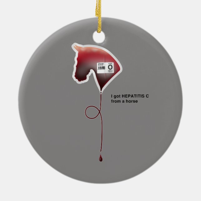 Hepatitis C Ceramic Tree Decoration (Back)