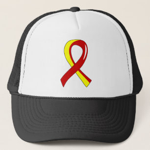 Hepatitis C Red Yellow Ribbon 3 Trucker Hat