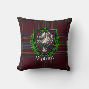 Hepburn Scottish Clan Tartan & Crest Cushion