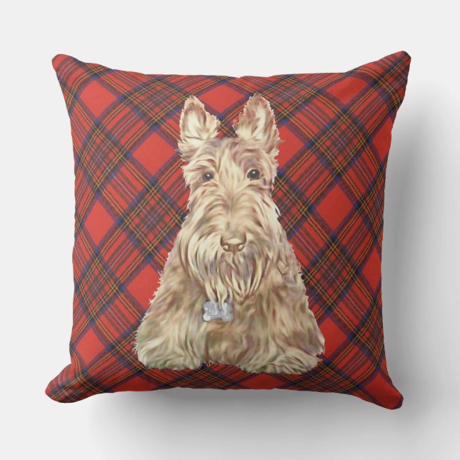 Hepburn Tartan Scottie Cushion (Front)