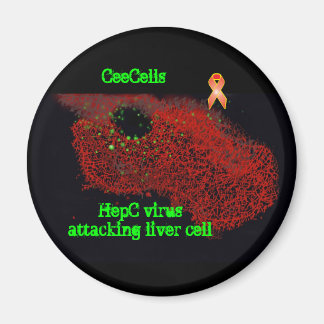 HepC virus attacking liver cell Magnet
