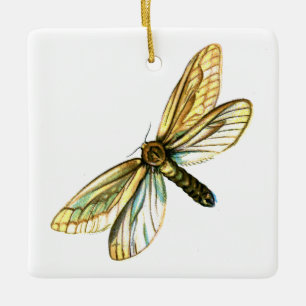 Hepialus humuli female - Ghost Moth or Ghost Swift Ceramic Ornament