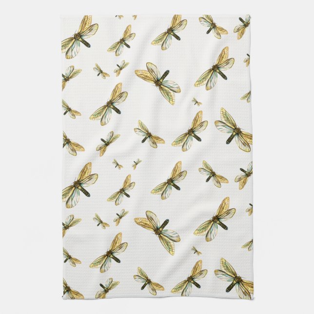 Hepialus humuli female - Ghost Moth or Ghost Swift Tea Towel (Vertical)