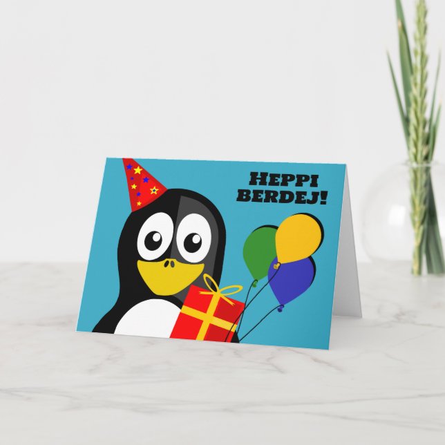 Heppi berdej! Birthday Wishes in Maltese Card (Front)