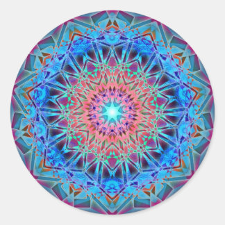 Heptagram Sacred Geometry Mandala Classic Round Sticker