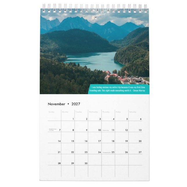 Her Adventures 2022 Travel Calendar (Nov 2027)