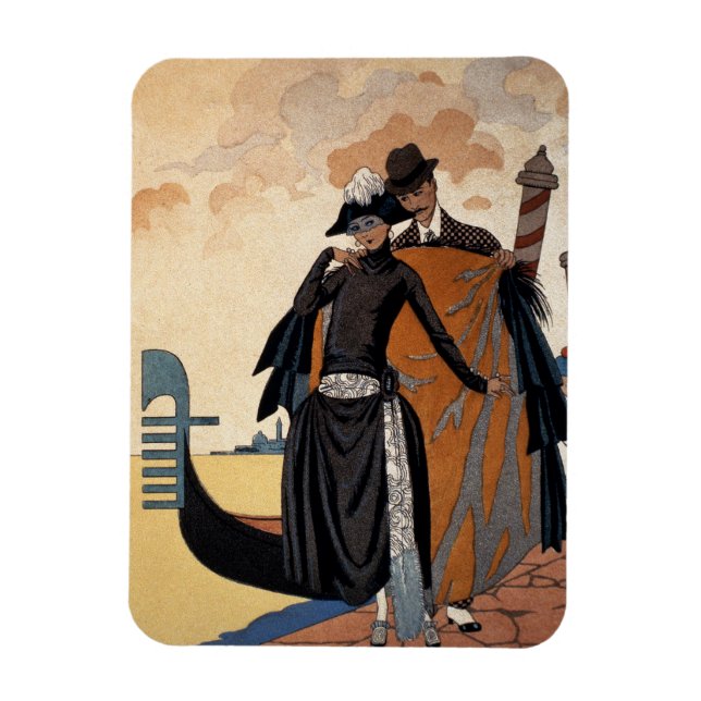 Her and Him, Fashion Illustration, 1921 (pochoir p Magnet (Vertical)