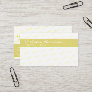her attractive modern professional lemon yellow business card