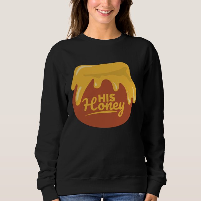 Her Bee His Honey Couple Matching Valentine's Day  Sweatshirt (Front)