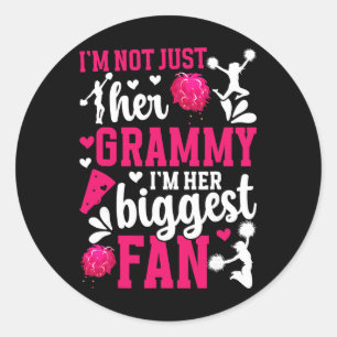 Her Biggest Fan Cheer Grammy Of A Cheerleader Gram Classic Round Sticker