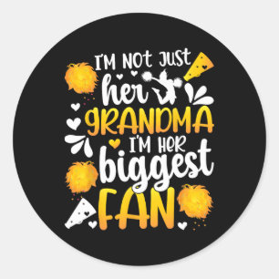 Her Biggest Fan Cheer Grandma Of A Cheerleader Gra Classic Round Sticker