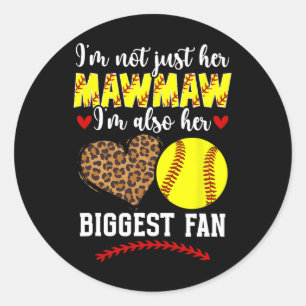 Her Biggest Fan Softll Mawmaw Of A Softll Player M Classic Round Sticker