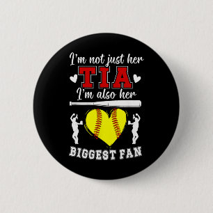 Her Biggest Fan Softll Tia Of A Softll Player Tia 6 Cm Round Badge