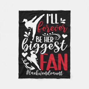 Her Biggest Fan Taekwondo Aunt Taekwondo Auntie Fleece Blanket