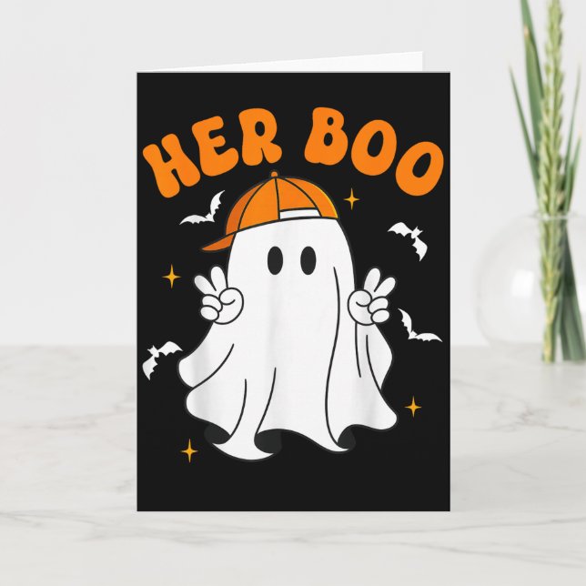Her Boo &amp; His Boo Funny Matching Halloween Cou Card (Front)