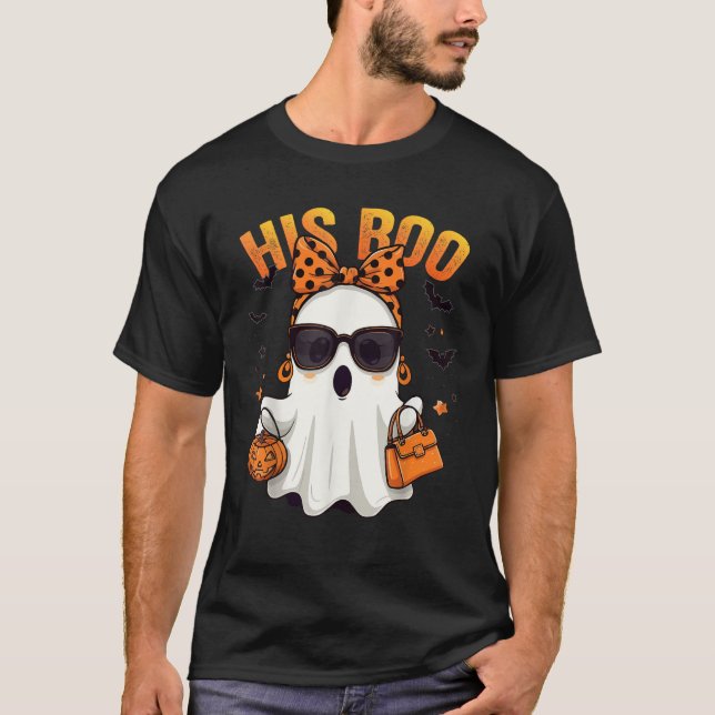 Her Boo His Boo Funny Ghost Matching Couples Hallo T-Shirt (Front)