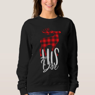 Her Buck His Doe Christmas Couple Pajama Set Sweatshirt