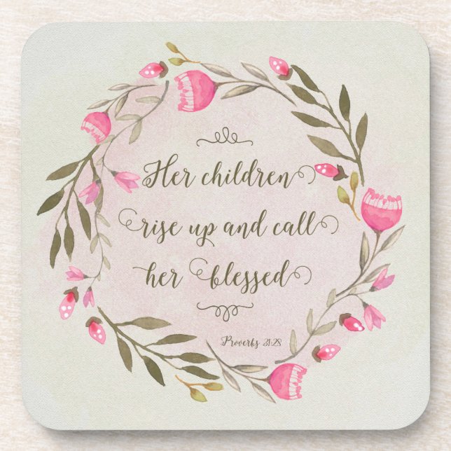 Her Children Rise Up & Call Her Blessed Coaster (Front)