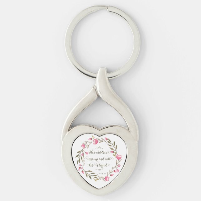 Her Children Rise Up & Call Her Blessed Key Ring (Front)