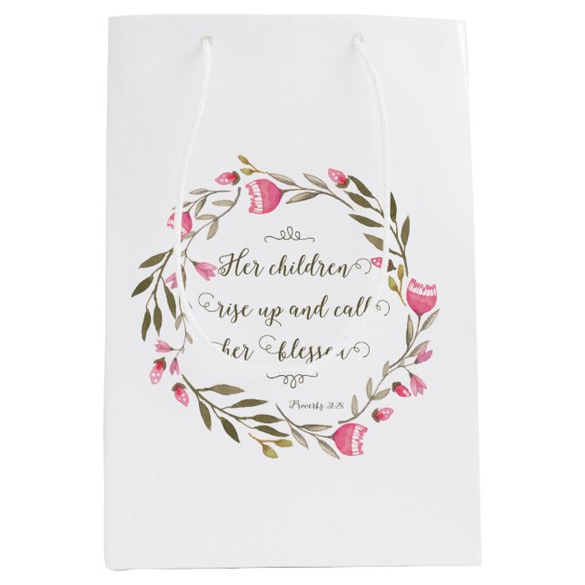 Her Children Rise Up & Call Her Blessed Medium Gift Bag (Front)