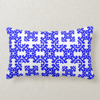 Her Cute Girly Style Blue & White Damask Girls Lumbar Cushion