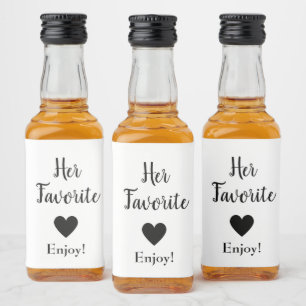Her Favorite Wedding Favour Liquor Bottle Label