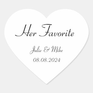 her favorite wedding favour sticker