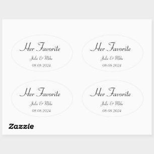 her favorite wedding favour sticker