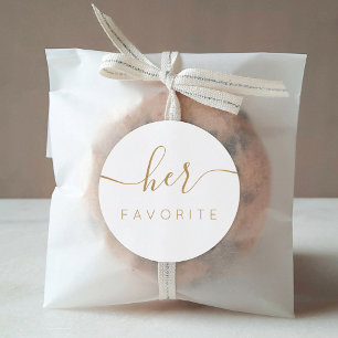 Her Favourite Сalligraphic Favour Gift Classic Rou Round Sticker