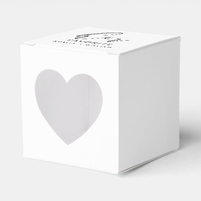 Her Favourite Custom Elegant Monochrome Wedding  Favour Box (Front Side)