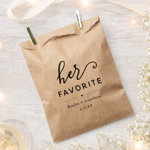 "Her Favourite" Wedding Bridal Shower Engagement Favour Bag