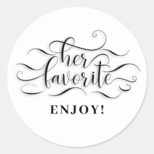 Her Favourite Wedding Favour Classic Round Sticker