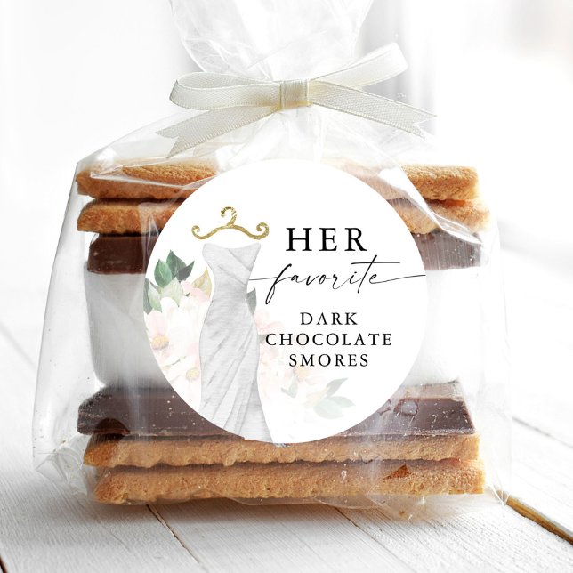 Her Favourite Wedding Favour Editable Round Sticke Classic Round Sticker (Creator Uploaded)