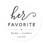 "Her Favourite" Wedding Favour Sticker