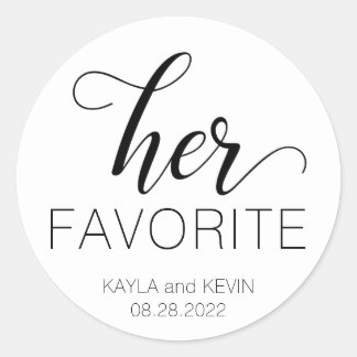 Her Favourite Wedding Favours Sticker