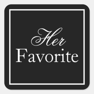 Her Favourite Wedding Sticker Black and White